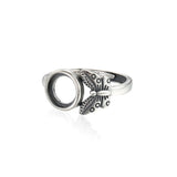 Adjustable Thai Silver Butterfly Ring Setting for 8x8mm Cabochons
