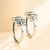 Adjustable Thai Silver Butterfly Ring Setting for 8x8mm Cabochons