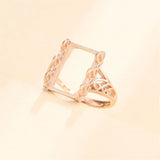925 Silver Adjustable Ring Base for 9x14mm Rectangle Cabochons