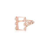 925 Silver Adjustable Ring Base for 9x14mm Rectangle Cabochons