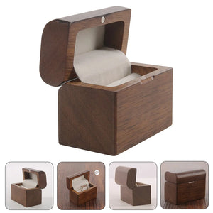 Vintage Wedding Ring Box Wooden Gift Engagement Proposal
