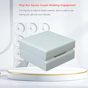 Ring Box Couple Wedding Organizer Storage Display Holding Jewelry Case