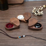 Vintage Walnut Wood Ring Box for Wedding Ceremony