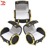 Golden Beer Barrel Shape Ring Box Jewelry Earrings Holder Display