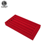 Ring Box Jewelry Display Tray Red Velvet Ring Earrings Bracelet Storage Box
