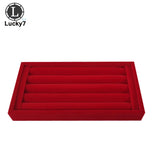 Ring Box Jewelry Display Tray Red Velvet Ring Earrings Bracelet Storage Box
