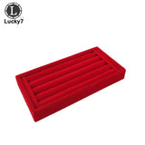 Ring Box Jewelry Display Tray Red Velvet Ring Earrings Bracelet Storage Box