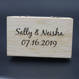 Personalized Wedding Wood Ring Box Holder Your Names Date Anniversary