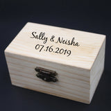 Personalized Wedding Wood Ring Box Holder Your Names Date Anniversary