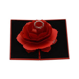 Rose Rhombus Ring Box Lightweight Sturdy Plastic Jewelry Holder