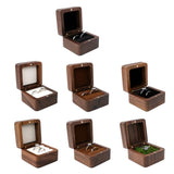 Ring Box Square Soft Interior Ring Holder Wooden Jewelry Storage Box