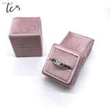 Velvet Ring Box for Wedding Ceremony Double Display Holder