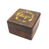 Wooden Double Square Ring Box for Wedding Ceremony