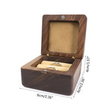 Wooden Double Square Ring Box for Wedding Ceremony