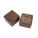 Wooden Double Square Ring Box for Wedding Ceremony
