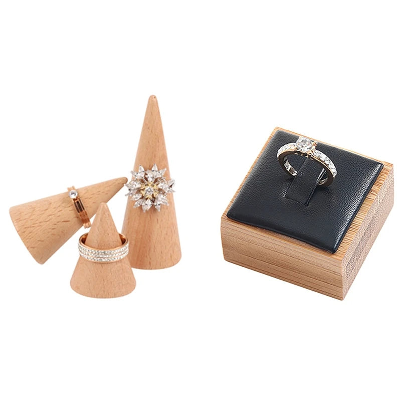 Ring Bracelet Jewelry Display Stand & Wood Ring Holder