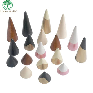 Ring Cone Set Wood Mother's Jewelry Display Ring Organiser Ringorganiser C...