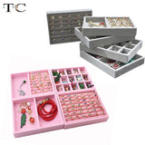 Velvet Jewelry Display Tray for Rings Bracelets Necklaces