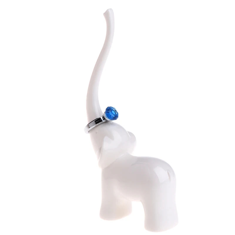 Elephant Ring Display Rack Jewelry Organizer Stand Holder Pendant Decor