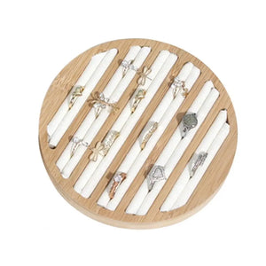 Ring Display Showcase Wood Ring Box Tray Jewelry Display Stand Holder Rack