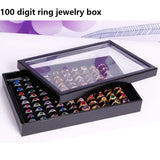 Ring Display Tray with Lid Storage Box Bangle Organizer