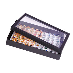 Ring Display Tray with Lid Storage Box Bangle Organizer