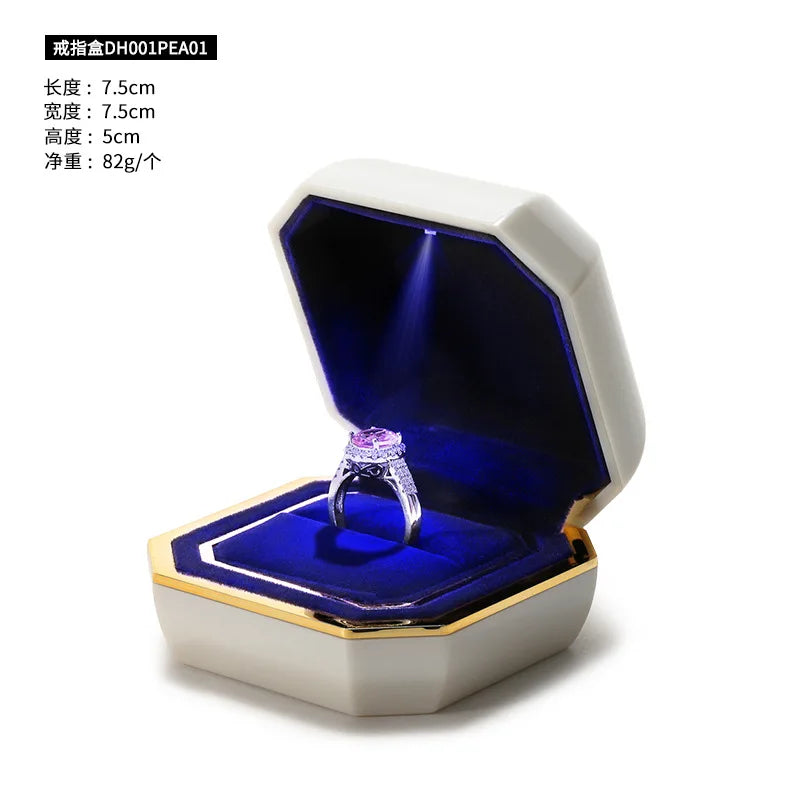 LED Light Ring Earring Box Wedding Jewelry Packaging