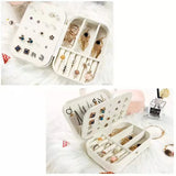 Ring Earring Case Zipper Travel Trinket Portable Jewelry Box
