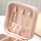 Ring Earring Case Zipper Travel Trinket Portable Palm Jewelry Box