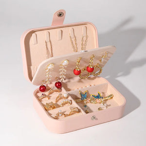 Ring Earring Case Zipper Travel Trinket Portable Jewelry Box