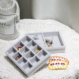 Gray Velvet Jewelry Display Organizer Stand Holder