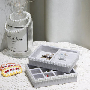 Gray Velvet Jewelry Display Organizer Stand Holder