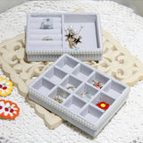 Gray Velvet Jewelry Display Organizer Stand Holder
