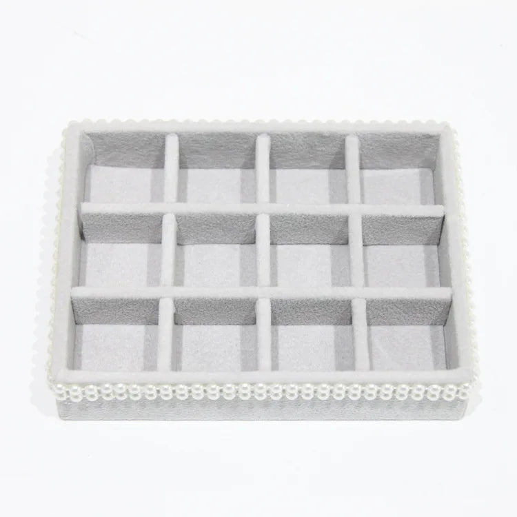 Gray Velvet Jewelry Display Organizer Stand Holder