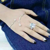 Cubic Zirconia Engagement Ring Wedding Bands Square Bisuteria Jewelry
