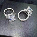 Cubic Zirconia Engagement Ring Wedding Bands Square Bisuteria Jewelry