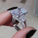 Cubic Zirconia Engagement Ring Wedding Bands Square Bisuteria Jewelry