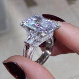 Cubic Zirconia Engagement Ring Wedding Bands Square Bisuteria Jewelry