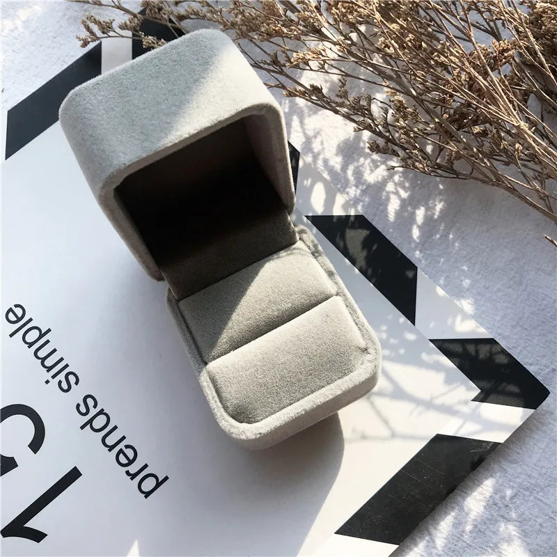 Ring Flannelette Box Jewelry Display Earring Holder Gift Display Box