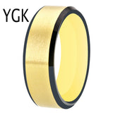 Classic 8MM Tungsten Ring Brushed Wedding Band Anniversary Jewelry