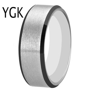 Classic 8MM Tungsten Ring Brushed Wedding Band Anniversary Jewelry