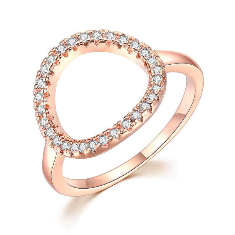 Summer Circle Rose Ring Sweet Gift for Women All Size Jewelry