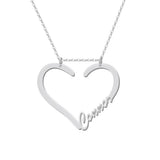 Custom Name Heart Necklace Ring Holder