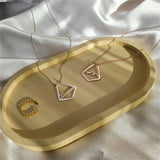 Ring Holder Necklace Nameplate Geometric Ring Keeper Pendant Doctor Jewelry Gift
