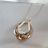 Ring Holder Necklace Nameplate Geometric Ring Keeper Pendant Doctor Jewelry Gift