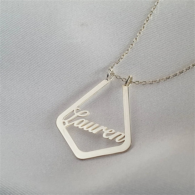 Ring Holder Necklace Nameplate Geometric Ring Keeper Pendant Doctor Jewelry Gift