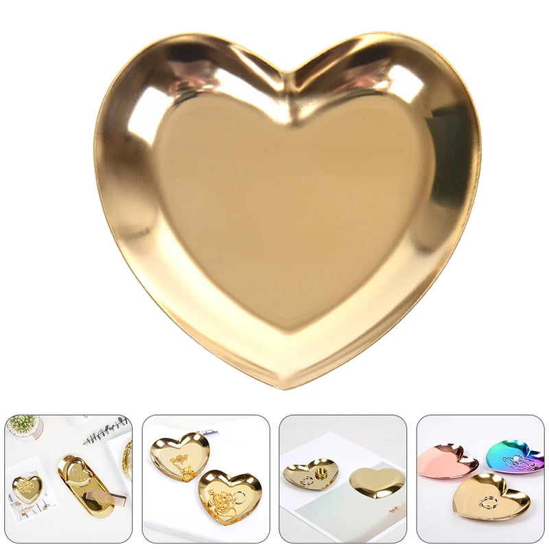 Heart-Shaped Jewelry Holder Dish Plate Tray Wedding Display