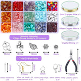15 Color Stone Jewelry Making Kit, Natural Crystal Beads DIY Craft