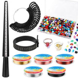Crystal Ring Making Kit with Sizer Tools for Jewelry Craft