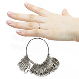Ring Mandrel Sizer Metal Jewelry Measure Size 1-13 with Rings Finger Gauge Set
